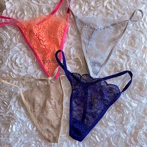 Bundle of 4 g string lace panties size large